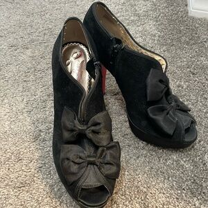 Poetic Sicence London Black Bow Heels